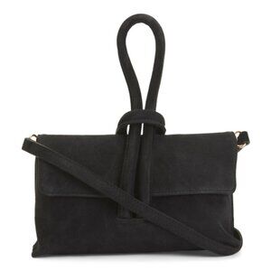 MARLON Made In Italy Suede Knot Pochette Shoulder Bag